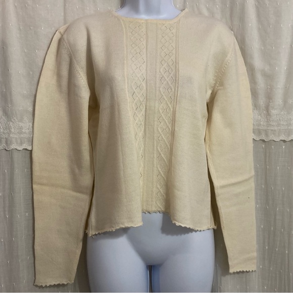 Vintage Cable Pointelle Sweater - Picture 2 of 8